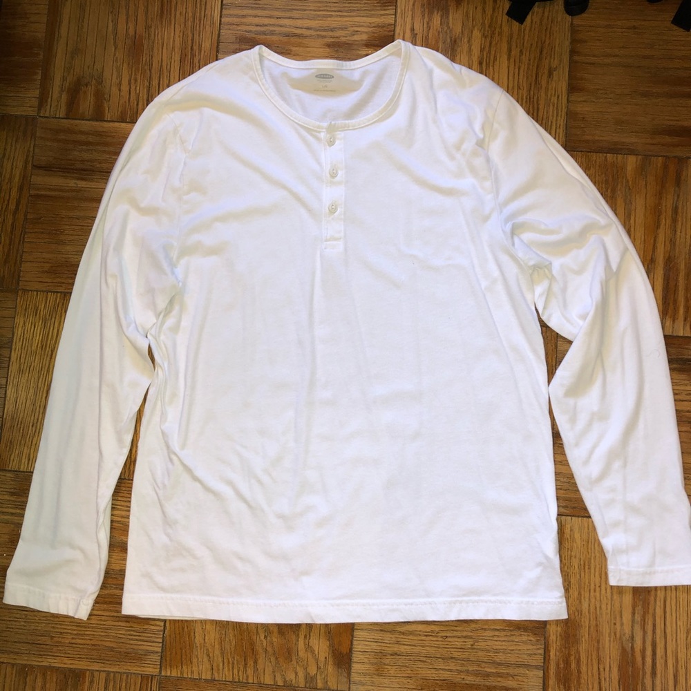 White long sleeve henley shirt